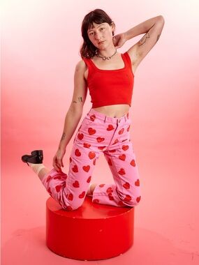 Big Bud Press Bubblegum Pink Heart Work Pants